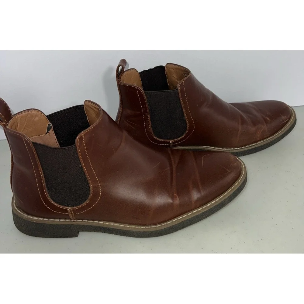 DEER STAGS Chelsea Boots Mens 8.5 M Rockland Brown Memory Foam Shoes